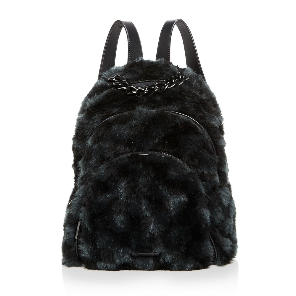 KENDALL & KYLIE Sloane Checkered Faux-Fur Backpack